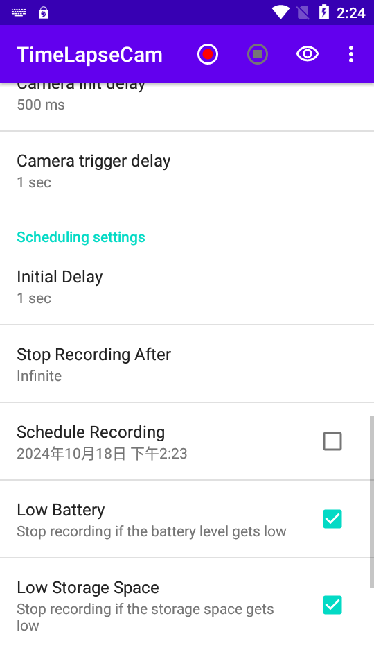延时拍摄TimeLapseCam app v1.9