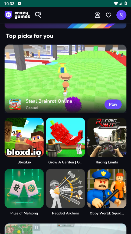 crazygames游戏平台 1安卓版 v1